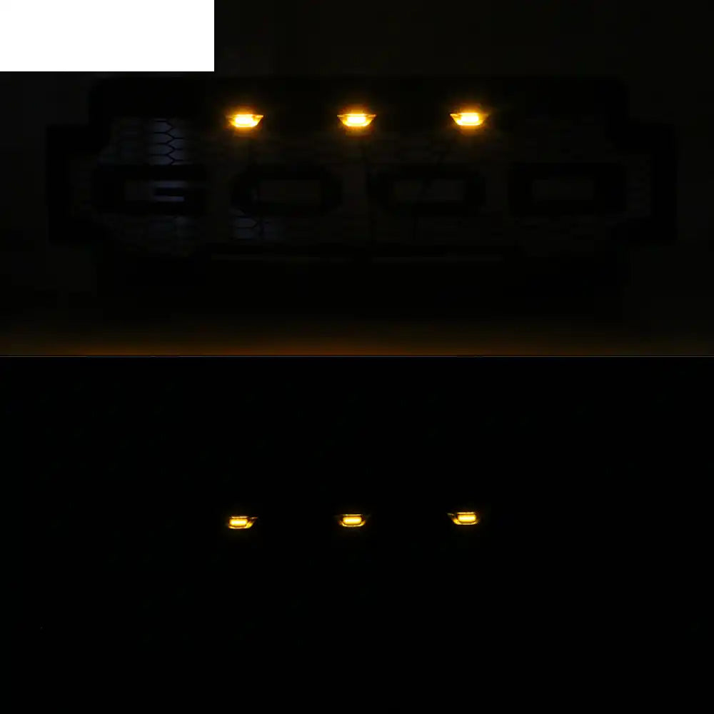 2017-2019 F-250 F-350 R Style Front Bumper Hood Grille Matte Black