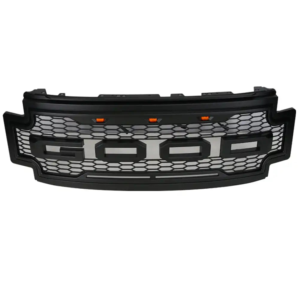 2017-2019 F-250 F-350 R Style Front Bumper Hood Grille Matte Black