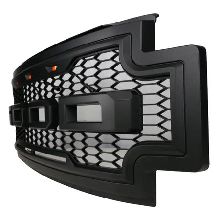 2017-2019 F-250 F-350 R Style Front Bumper Hood Grille Matte Black