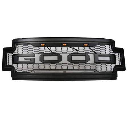 2017-2019 F-250 F-350 R Style Front Bumper Hood Grille Matte Black