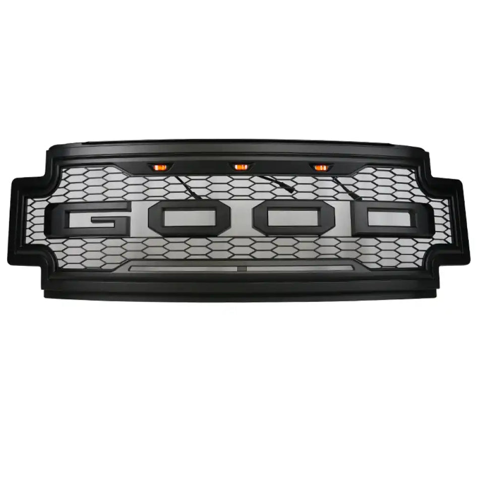 2017-2019 F-250 F-350 R Style Front Bumper Hood Grille Matte Black