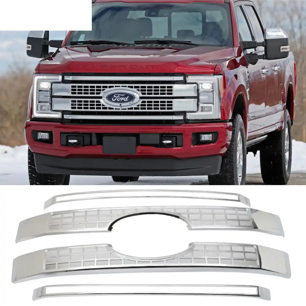 2017-2019 Ford F250 F350 F450 F550 Grill Platinum Chrome Car Grille