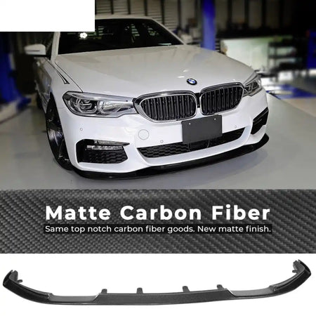 2017-2020 BMW G30 5 Series M Sport HM Front Bumper Lip Carbon Fiber Matte Carbon Fiber