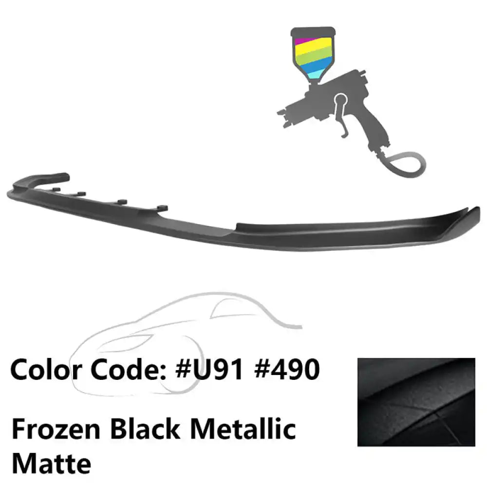 2017-2020 BMW G30 5 Series M Sport HM Painted Front Bumper Lip ABS Painted #490, U91 Black Metallic Matte