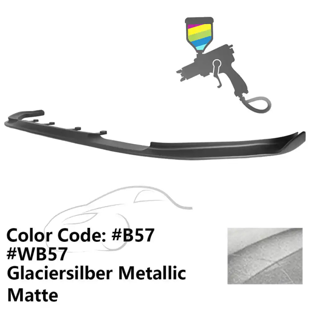 2017-2020 BMW G30 5 Series M Sport HM Painted Front Bumper Lip ABS Painted #B57, WB57 Glaciersilber Metallic Matte