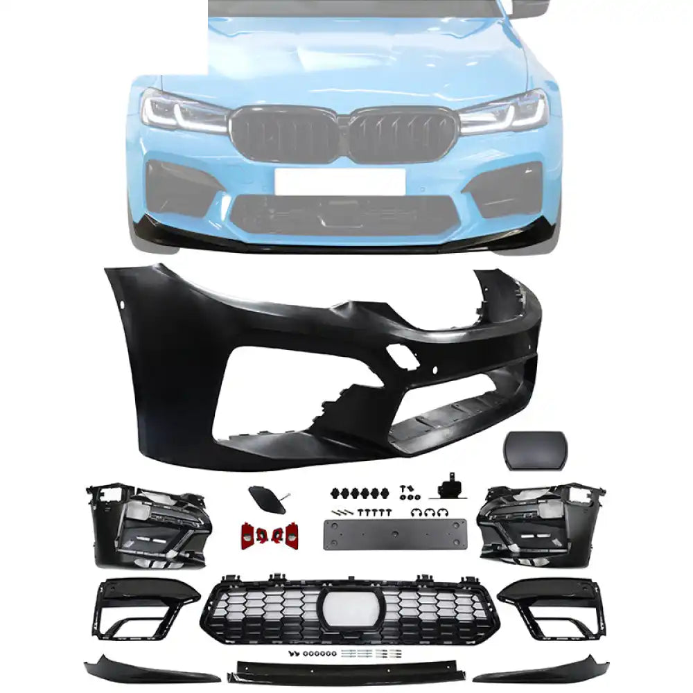 2017-2020 BMW G30 G31 5 Series CS Style Front Bumper Cover w/ 3PCS Lip