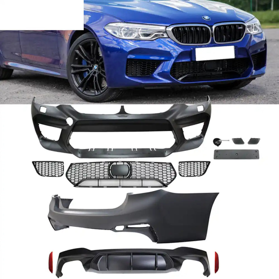 2017-2020 BMW G30 Sedan M5 Style Front + Rear Bumper w/ Diffuser PP