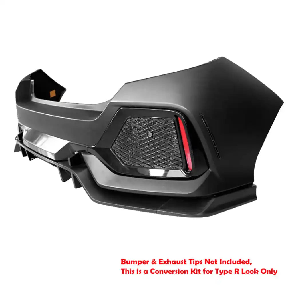 2017-2021 Honda Civic Hatchback Type R Rear Bumper Cover Garnish PP Primer Black