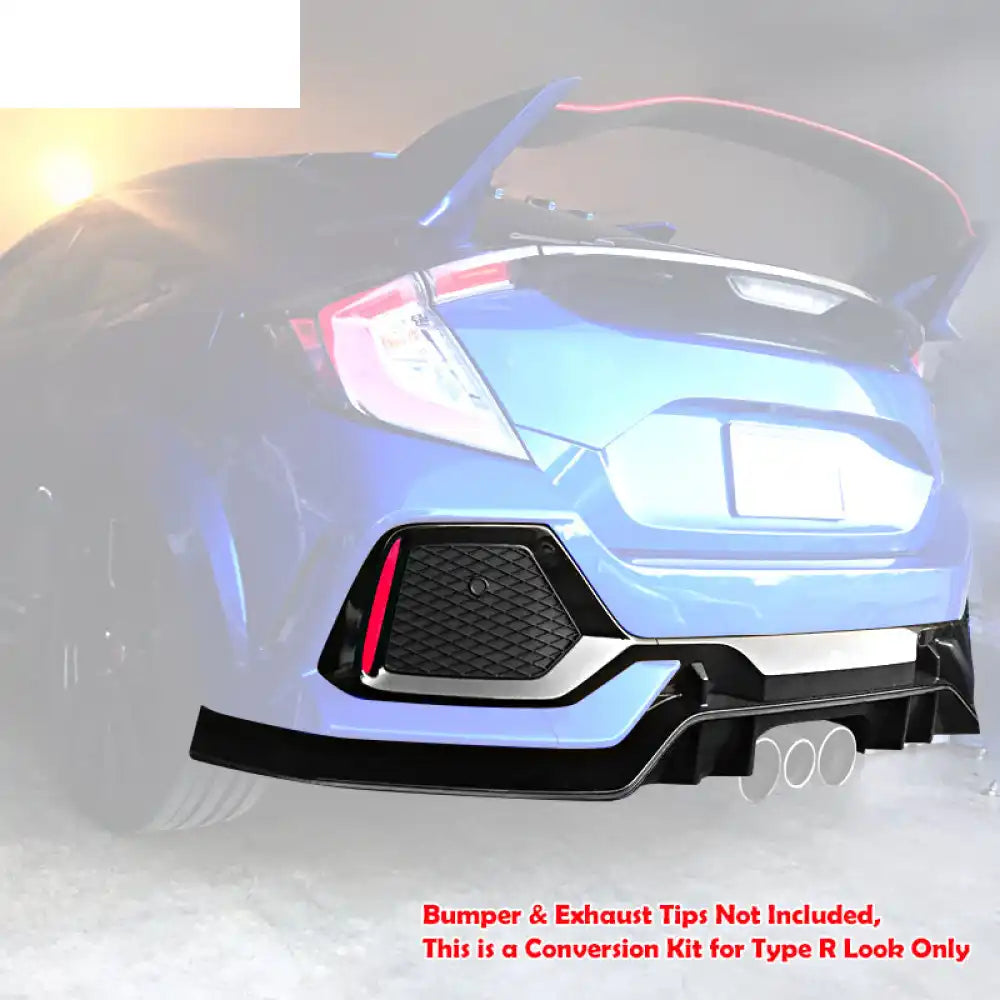2017-2021 Honda Civic HB TypeR Style Primer Front Bumper Conversion PP