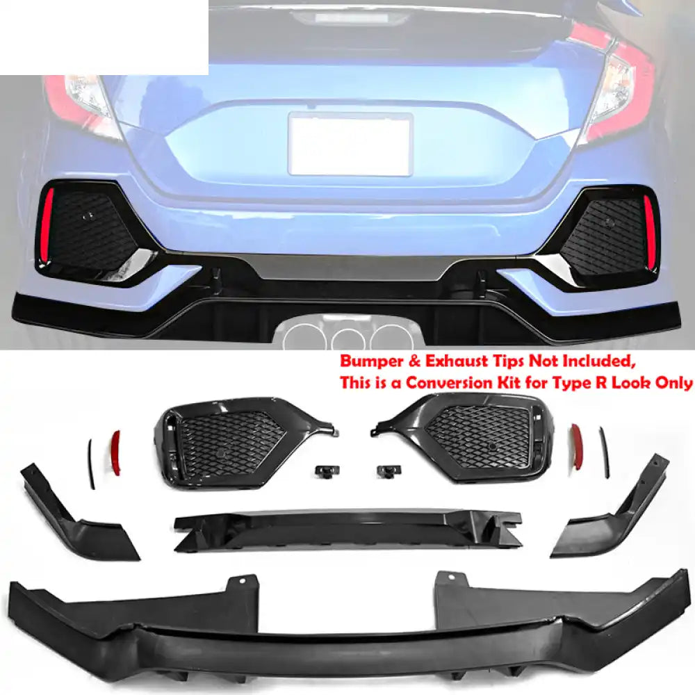 2017-2021 Honda Civic HB TypeR Style Primer Front Bumper Conversion PP