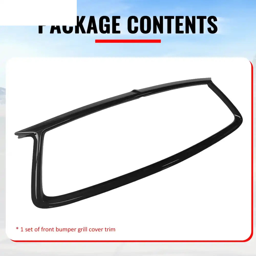 2017-2022 Infiniti Q60 OE Style Front Bumper Upper Grille Frame Trim Replacement Gloss Black ABS Gloss Black