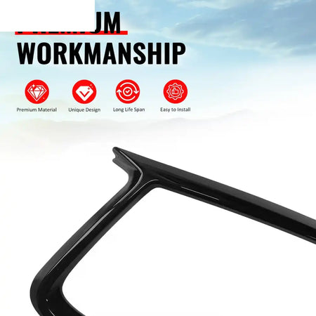 2017-2022 Infiniti Q60 OE Style Front Bumper Upper Grille Frame Trim Replacement Gloss Black ABS Gloss Black