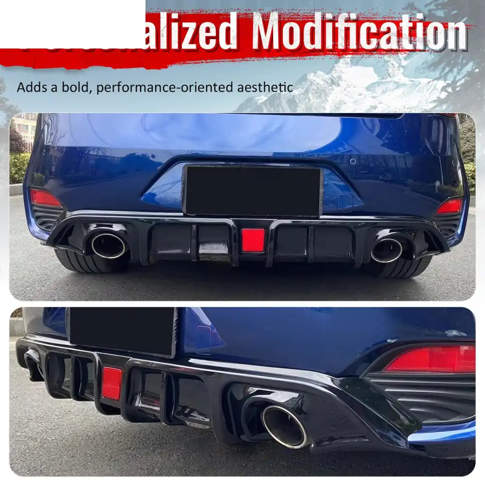 2017-2022 INFINITI Q60 Rear Diffuser Lip W/ LED Brake Light Lamp Gloss Black PP Gloss Black