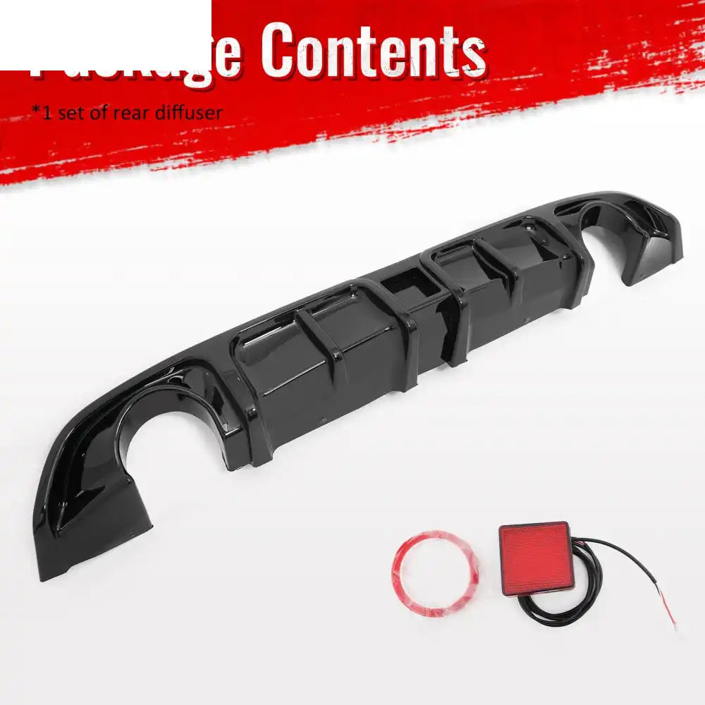 2017-2022 INFINITI Q60 Rear Diffuser Lip W/ LED Brake Light Lamp Gloss Black PP Gloss Black
