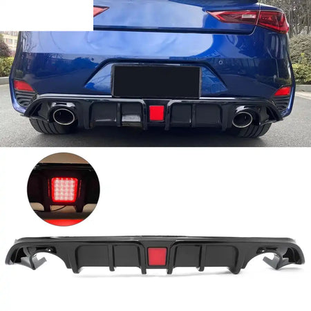 2017-2022 INFINITI Q60 Rear Diffuser Lip W/ LED Brake Light Lamp Gloss Black PP Gloss Black