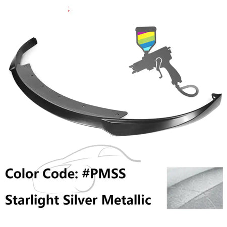 2017-2023 Tesla Model 3 Front Lip Spoiler PP IKON Style Painted #PMSS Starlight Silver Metallic