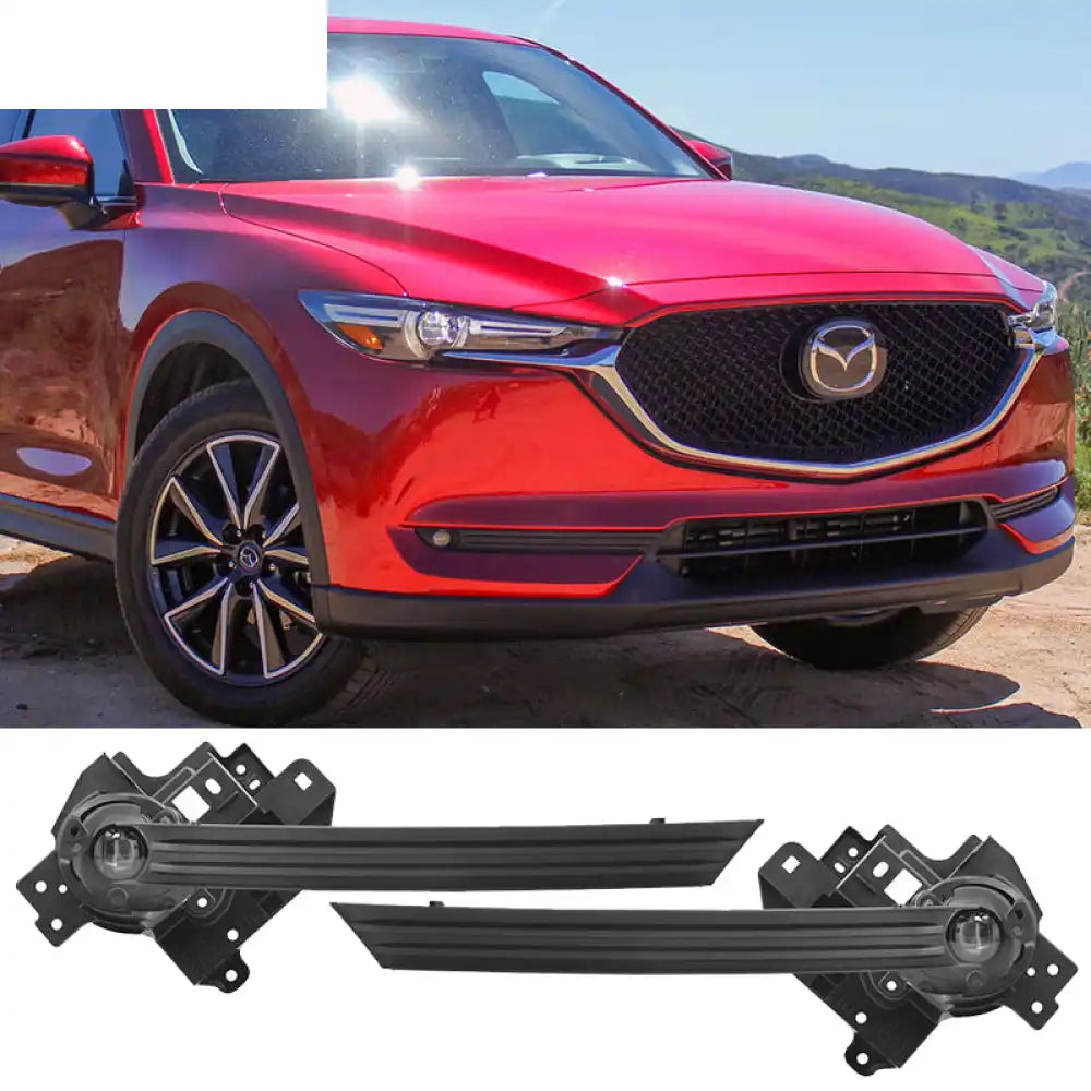 2018-2019 Mazda CX-5 CX5 OE Black Clear Front Fog Light Lamps ABS
