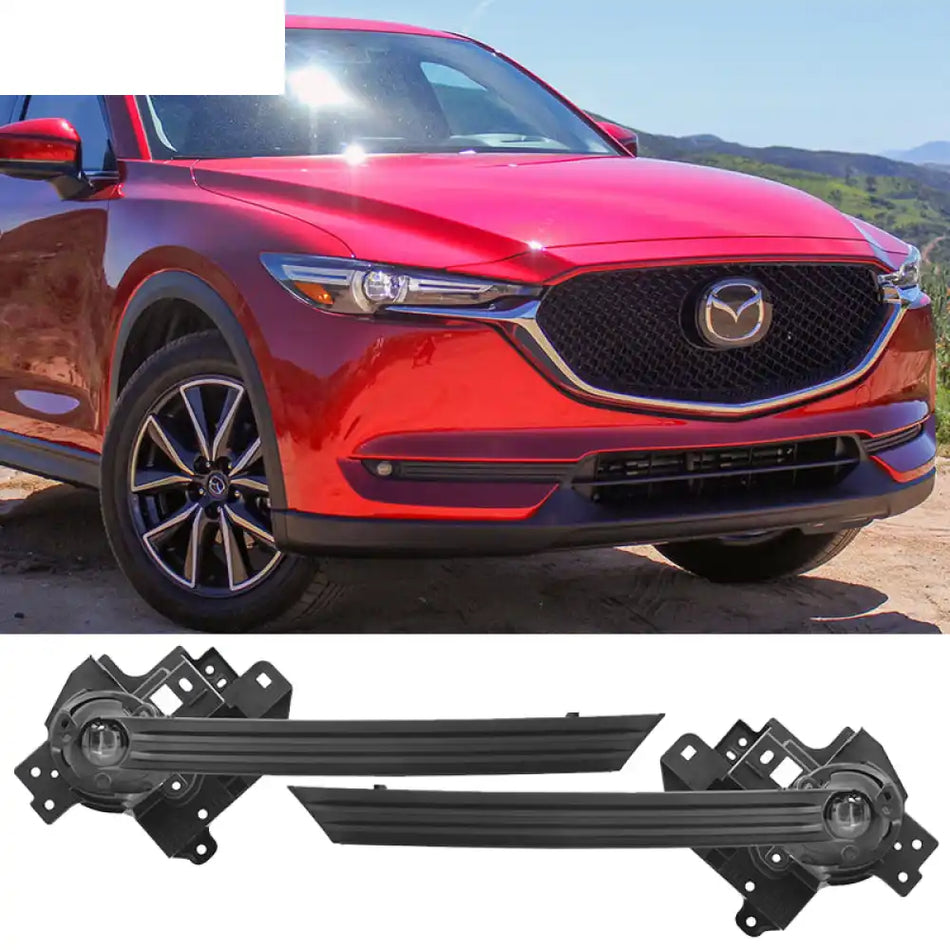 2018-2019 Mazda CX-5 CX5 OE Black Clear Front Fog Light Lamps ABS
