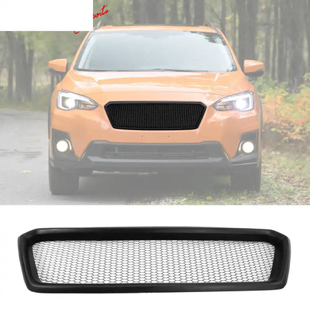 2018-2020 Subaru Crosstrek Unpainted Front Bumper Upper Mesh Grille PU Unpainted Black