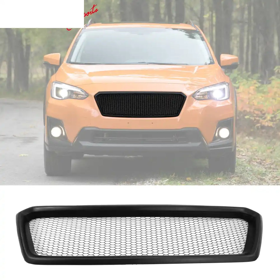 2018-2020 Subaru Crosstrek Unpainted Front Bumper Upper Mesh Grille PU Unpainted Black