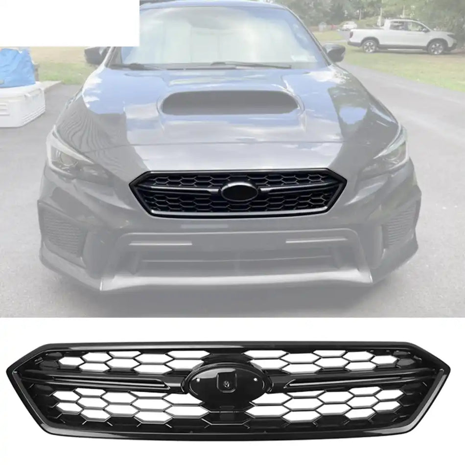 2018-2021 Subaru WRX Gloss Black STI Style Front Bumper Grille ABS STI Style