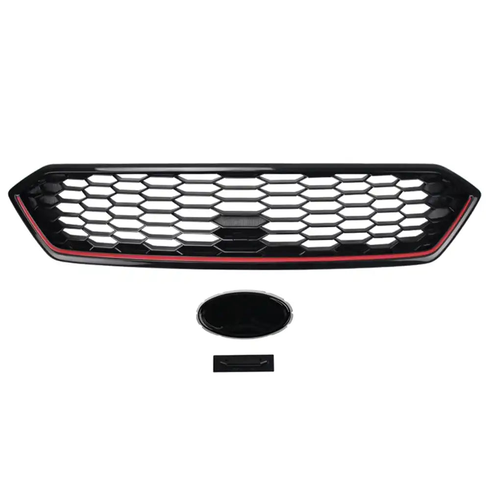 2018-2021 Subaru WRX Gloss Black W/ Red JDM Front Bumper Grille ABS JDM Style
