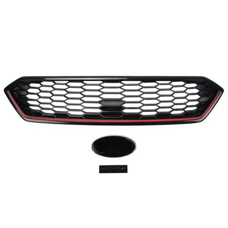 2018-2021 Subaru WRX Gloss Black W/ Red JDM Front Bumper Grille ABS JDM Style