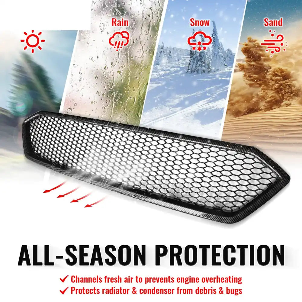 2018-2021 Subaru WRX & WRX STI Honeycomb Style Front Bumper Upper Grille Replacement Carbon Fiber Print PP Carbon Fiber