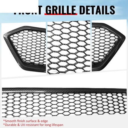 2018-2021 Subaru WRX & WRX STI Honeycomb Style Front Bumper Upper Grille Replacement Carbon Fiber Print PP Carbon Fiber
