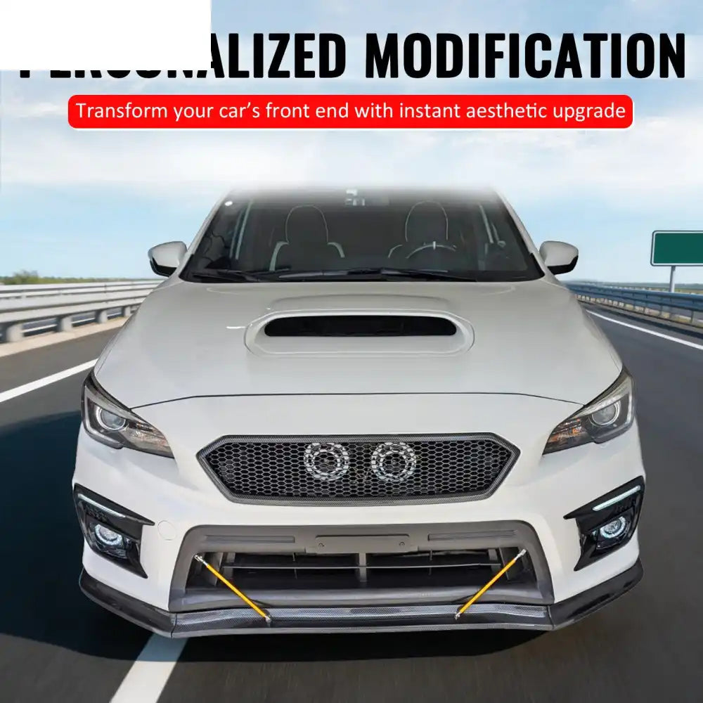 2018-2021 Subaru WRX & WRX STI Honeycomb Style Front Bumper Upper Grille Replacement Carbon Fiber Print PP Carbon Fiber