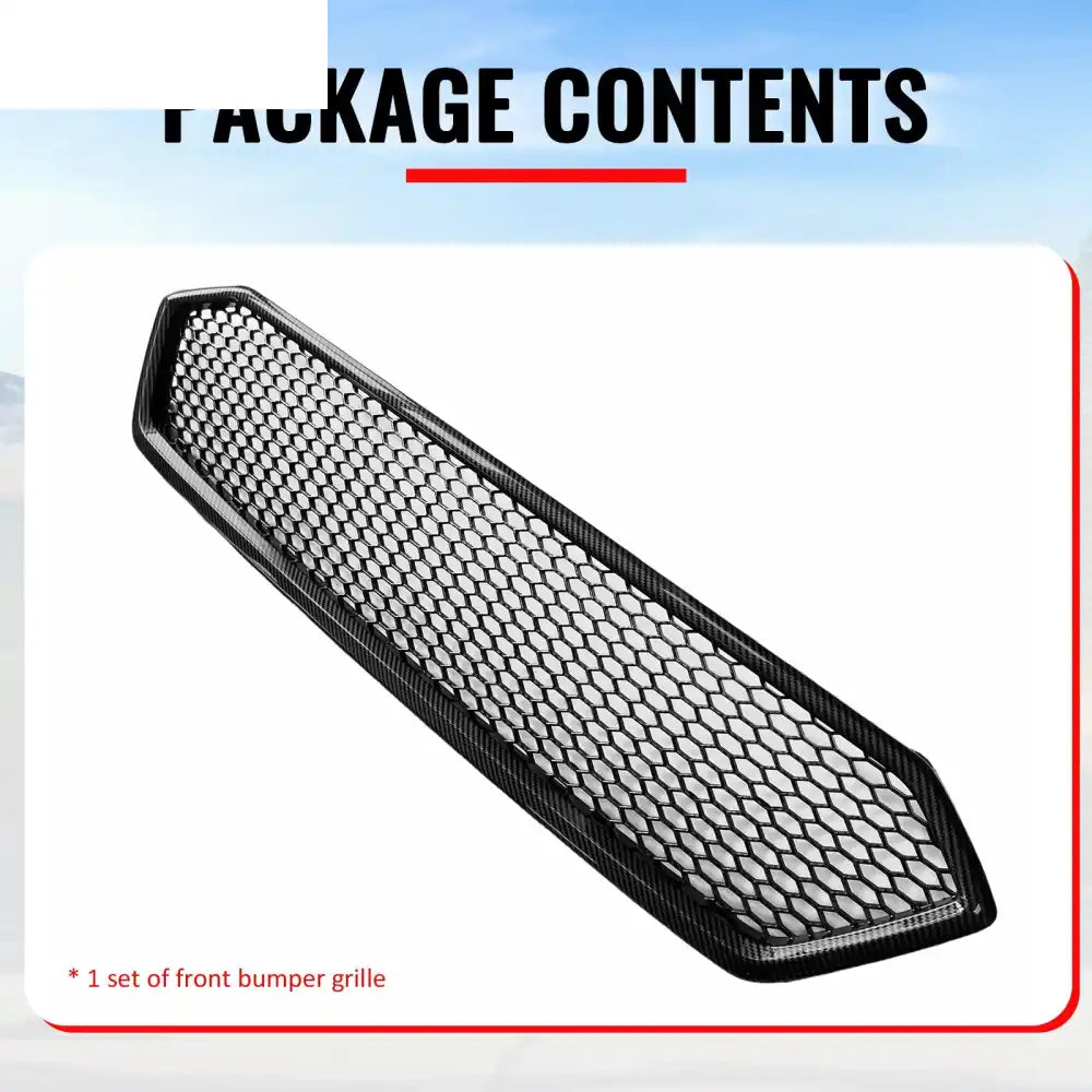 2018-2021 Subaru WRX & WRX STI Honeycomb Style Front Bumper Upper Grille Replacement Carbon Fiber Print PP Carbon Fiber