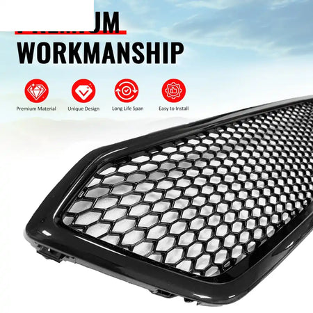 2018-2021 Subaru WRX & WRX STI Honeycomb Style Front Bumper Upper Grille Replacement Gloss Black PP Gloss Black