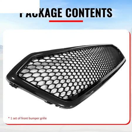2018-2021 Subaru WRX & WRX STI Honeycomb Style Front Bumper Upper Grille Replacement Gloss Black PP Gloss Black