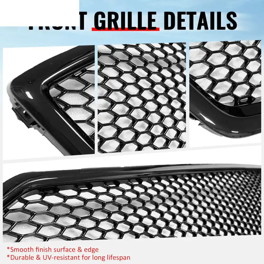2018-2021 Subaru WRX & WRX STI Honeycomb Style Front Bumper Upper Grille Replacement Gloss Black PP Gloss Black