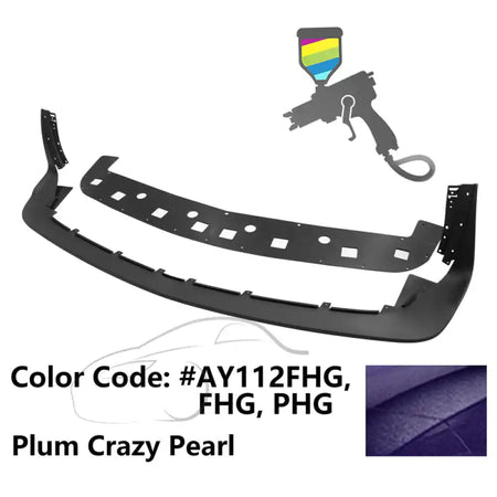 2018-2023 Dodge Challenger Demon Painted Front Bumper Lip PP Painted #AY112FHG, FHG, PHG Plum Crazy Pearl