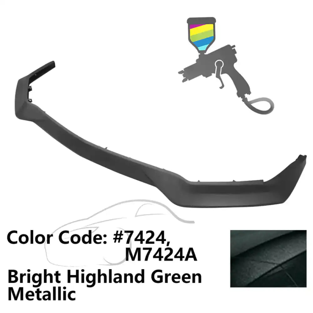 2018-2023 Ford Mustang GT R Spec Style Front Bumper Lip Splitter PP Painted #7424 Bright Highland Green Metallic