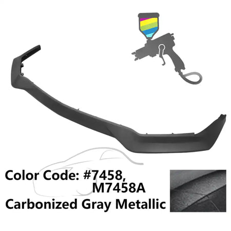 2018-2023 Ford Mustang GT R Spec Style Front Bumper Lip Splitter PP Painted #7458 Carbonized Gray Metallic