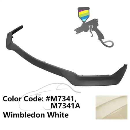 2018-2023 Ford Mustang GT R Spec Style Front Bumper Lip Splitter PP Painted #M7341 Wimbledon White