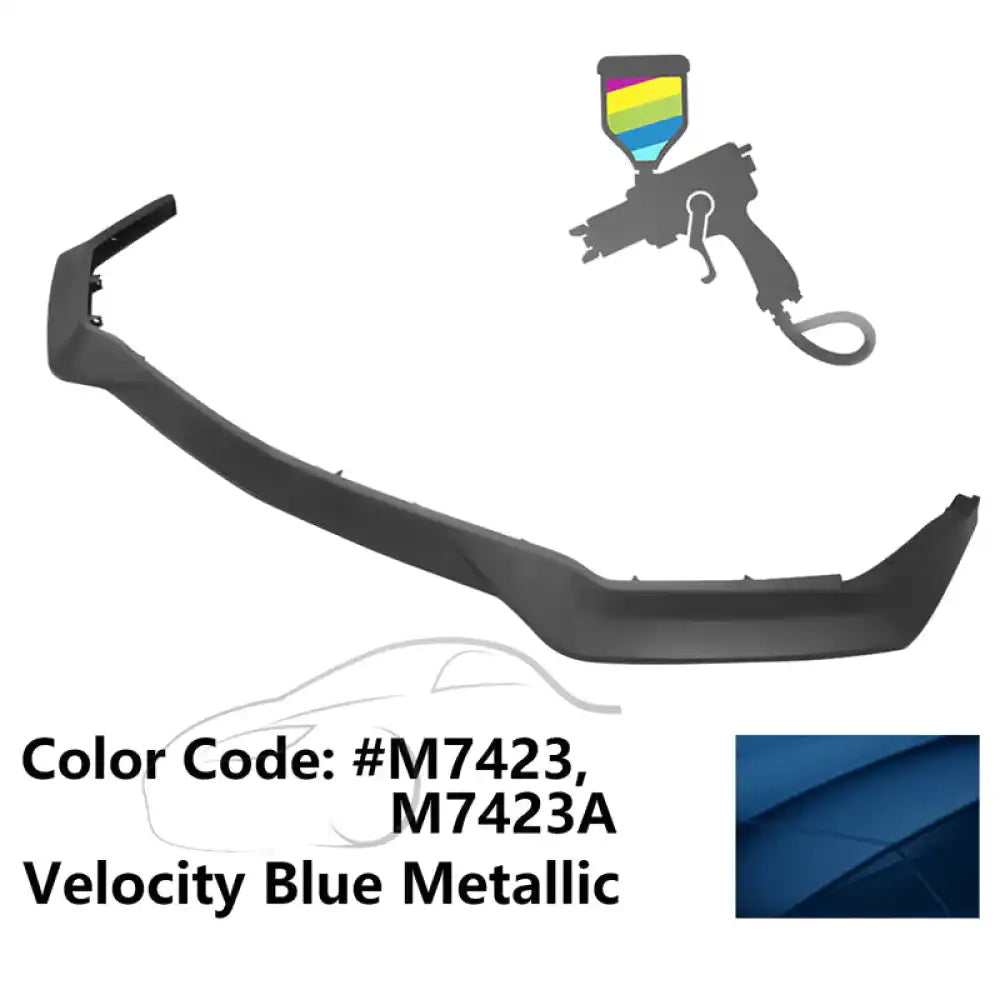2018-2023 Ford Mustang GT R Spec Style Front Bumper Lip Splitter PP Painted #M7423 Velocity Blue Metallic