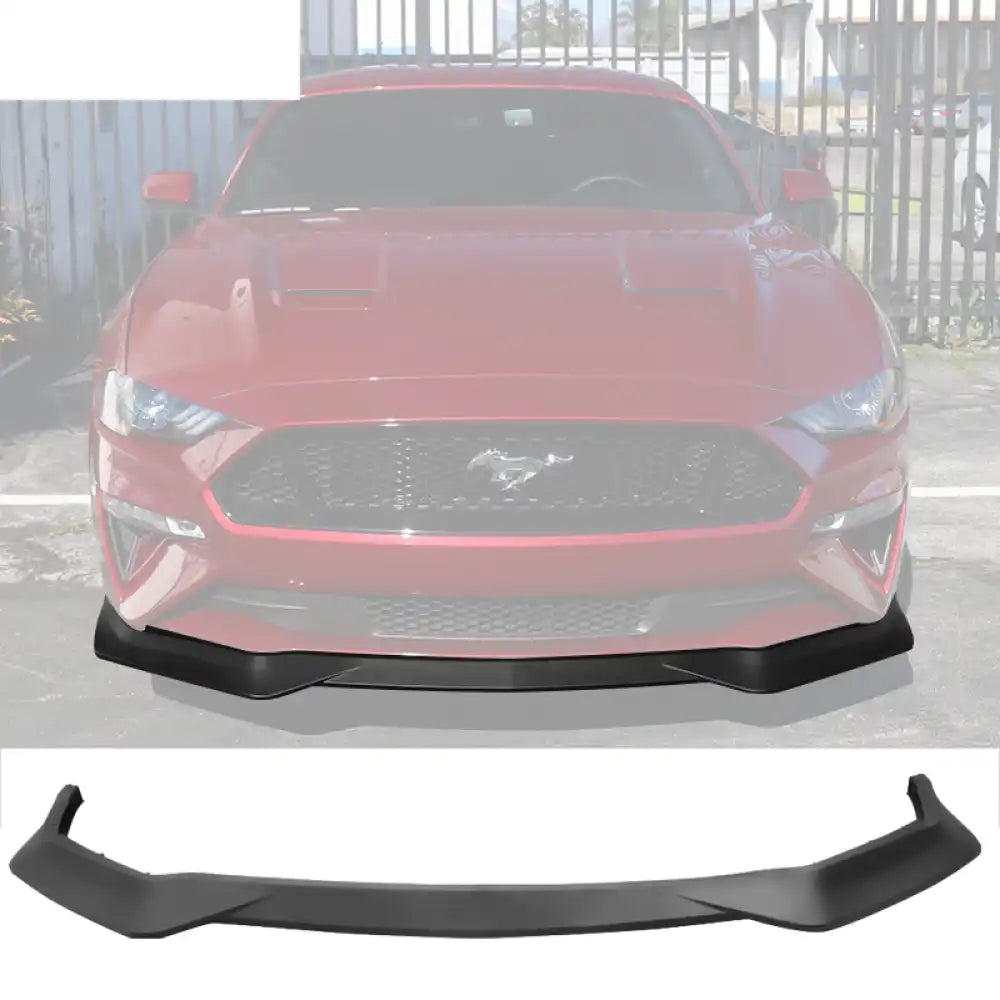 2018-2023 Ford Mustang GT R Spec Style Front Bumper Lip Splitter PP Unpainted Black