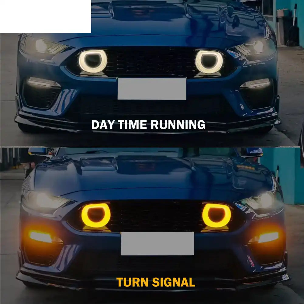 2018-2023 Ford Mustang Mach 1 Front Bumper Cover LED Grille Headlight