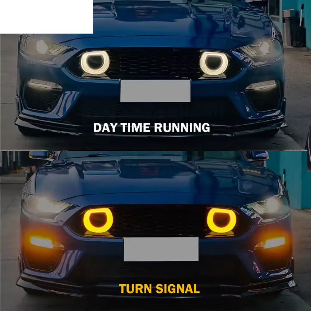 2018-2023 Ford Mustang Mach 1 Front Bumper Cover LED Grille Headlights