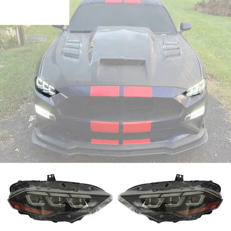 2018-2023 Ford Mustang Mach 1 Front Bumper Cover LED Headlights W/ Lip