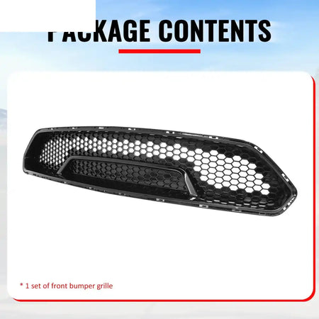 2018-2023 Ford Mustang Shelby Super Snake Style Grille Gloss Black PP Front Bumper Hood Grill Assembly