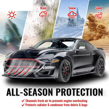 2018-2023 Ford Mustang Shelby Super Snake Style Grille Gloss Black PP Front Bumper Hood Grill Assembly