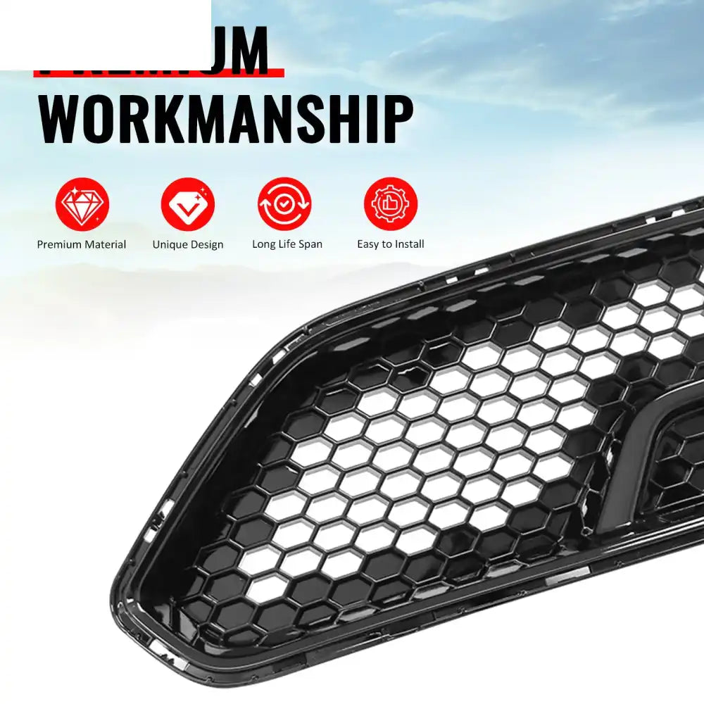 2018-2023 Ford Mustang Shelby Super Snake Style Grille Gloss Black PP Front Bumper Hood Grill Assembly