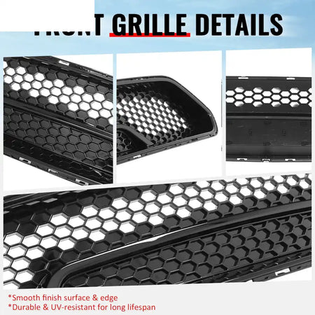 2018-2023 Ford Mustang Shelby Super Snake Style Grille Gloss Black PP Front Bumper Hood Grill Assembly