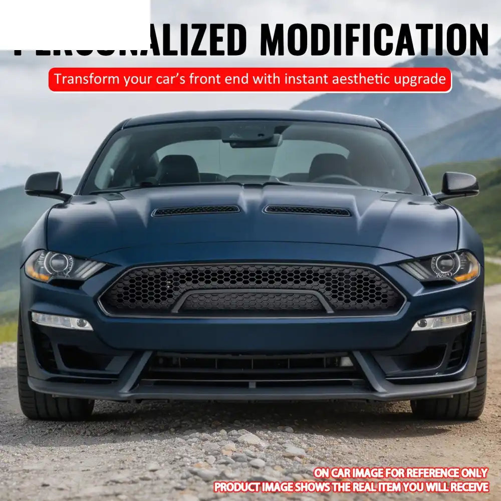2018-2023 Ford Mustang Shelby Super Snake Style Grille Gloss Black PP Front Bumper Hood Grill Assembly