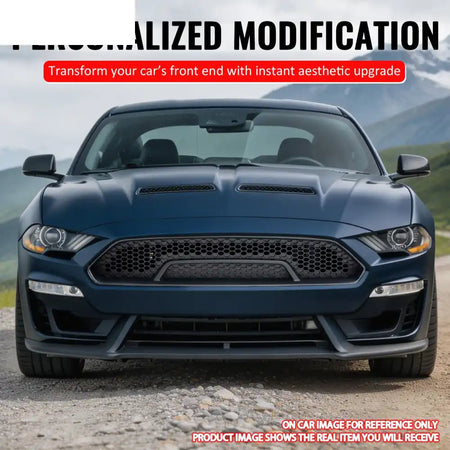 2018-2023 Ford Mustang Shelby Super Snake Style Grille Gloss Black PP Front Bumper Hood Grill Assembly