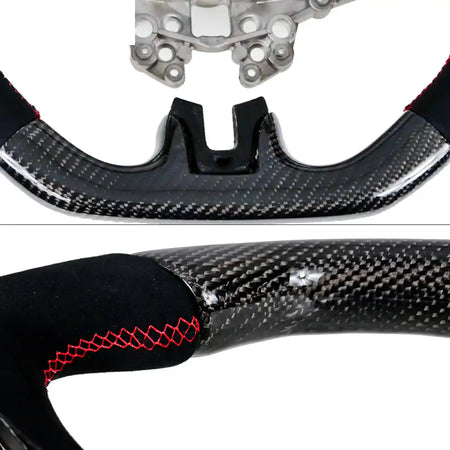 2018-2023 Ford Mustang V1 Steering Wheel w/ Red Stitching Carbon Fiber